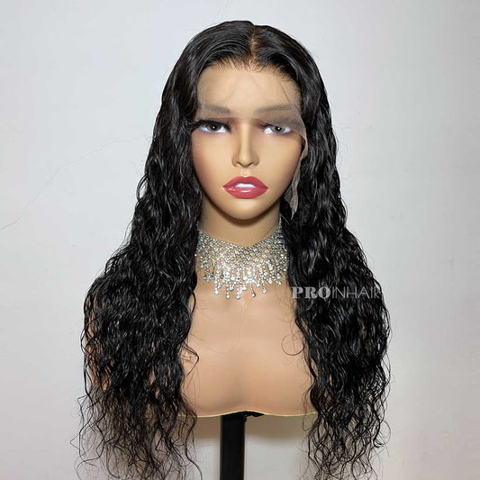 Flash Sale 13X6 Wig 20in Deep Wave 180% Density Lace Wig Medium Size Bleached Knots