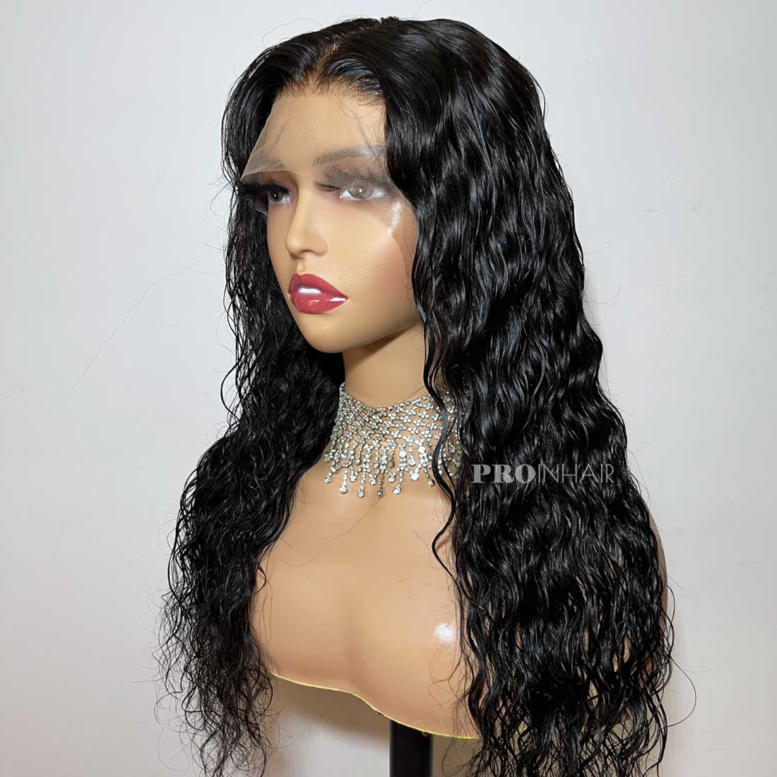 Flash Sale 13X6 Wig 20in Deep Wave 180% Density Lace Wig Medium Size Bleached Knots