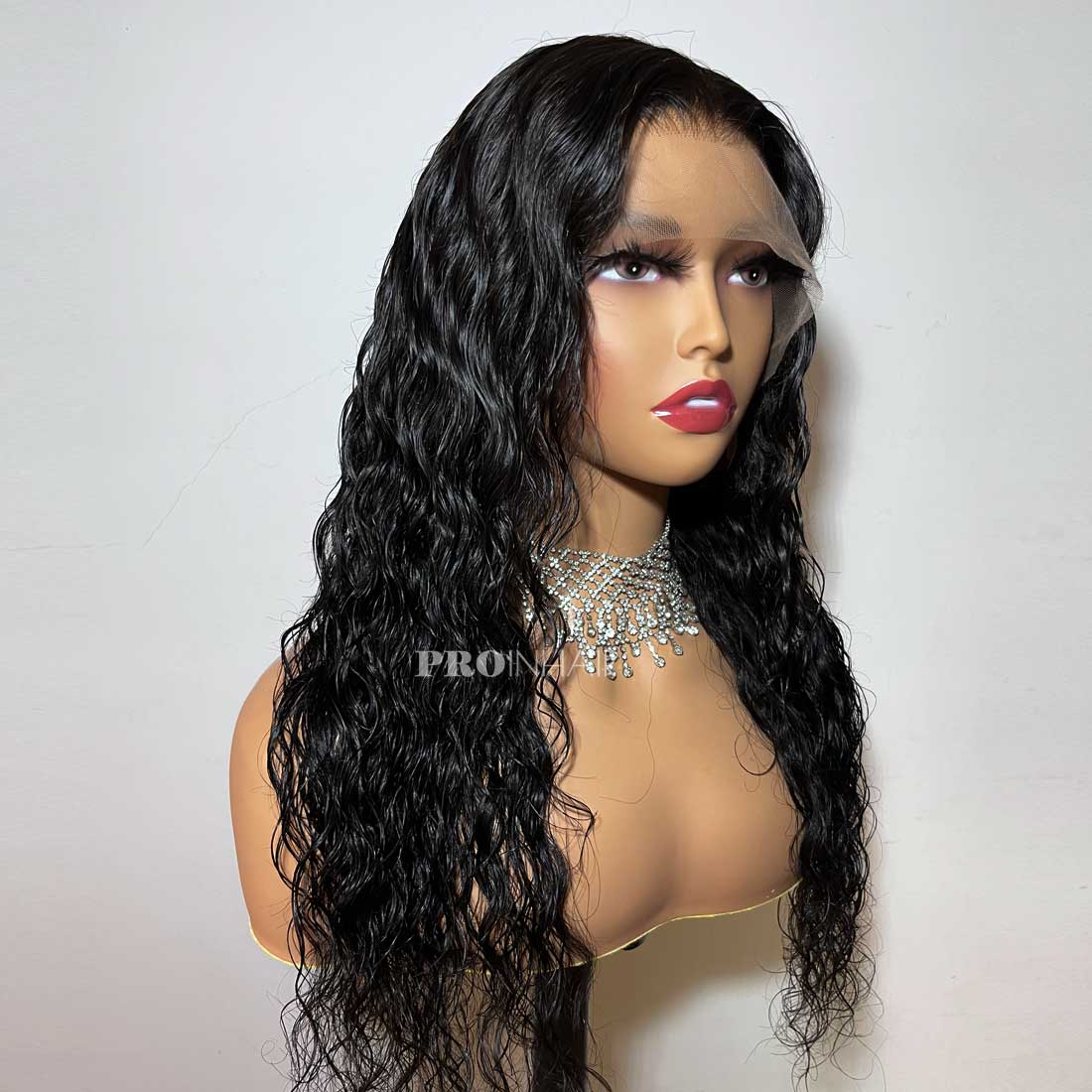 Flash Sale 13X6 Wig 20in Deep Wave 180% Density Lace Wig Medium Size Bleached Knots