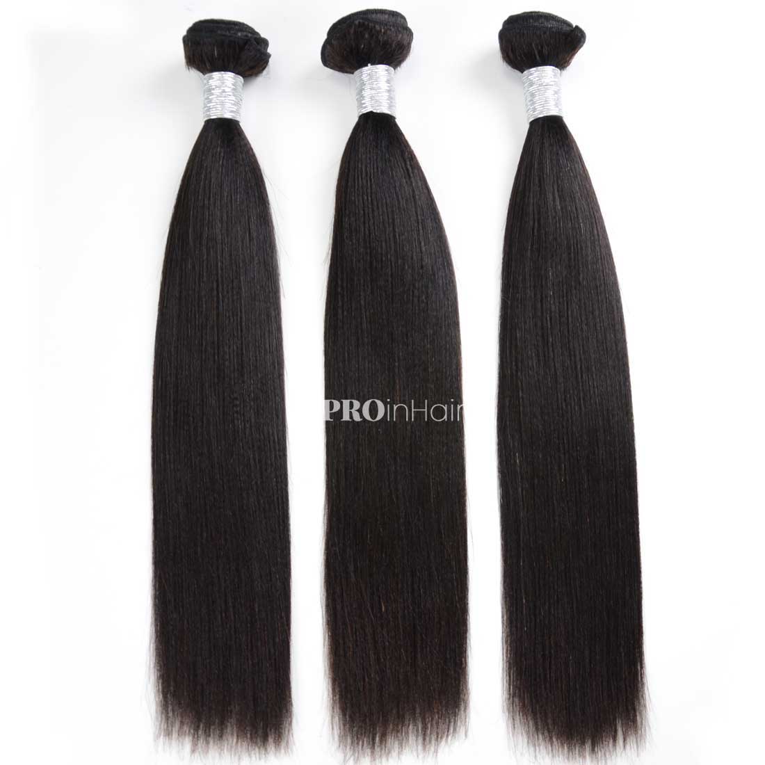 Double Drawn Hair Wefts 3pcs Yaki Straight Bundles Best Virgin Human Hair