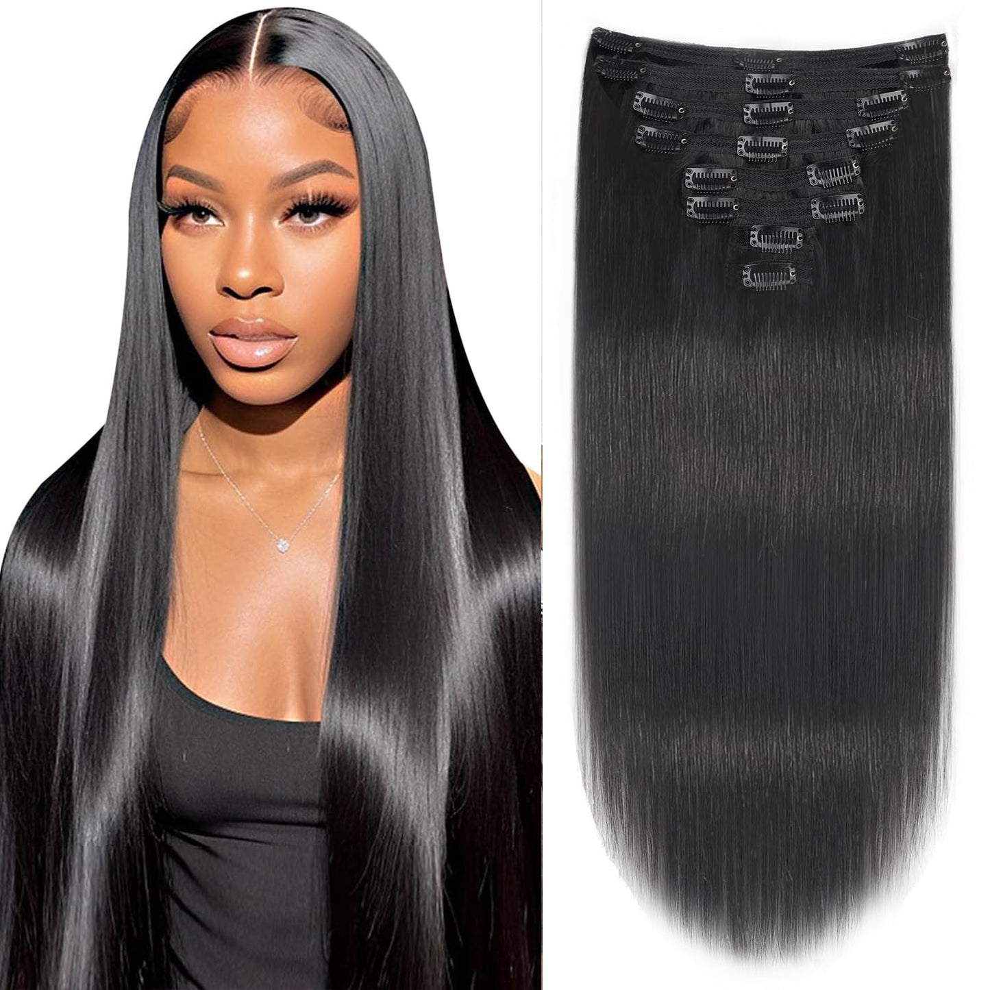 Affordable Lace Clip in Extensions Double Drawn Full To End Best Top Quality Human Hair