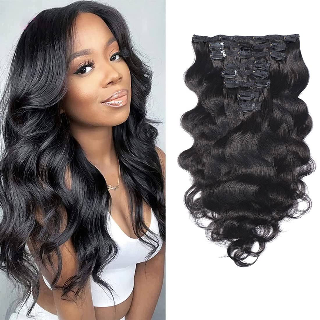 Affordable Classic Clip in Extensions Double Drawn Full To End Best Top Quality Human Hair