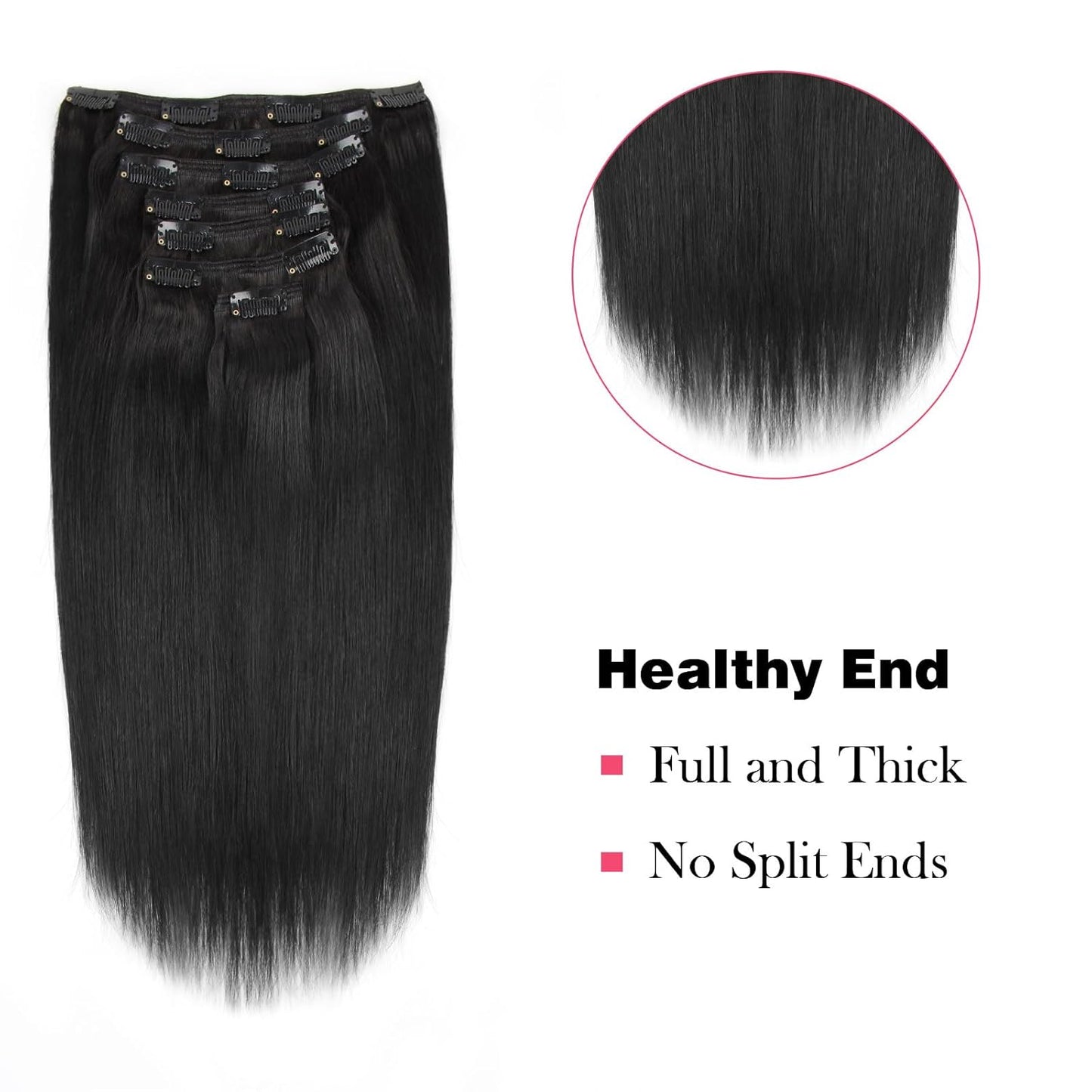 Affordable Classic Clip in Extensions Double Drawn Full To End Best Top Quality Human Hair