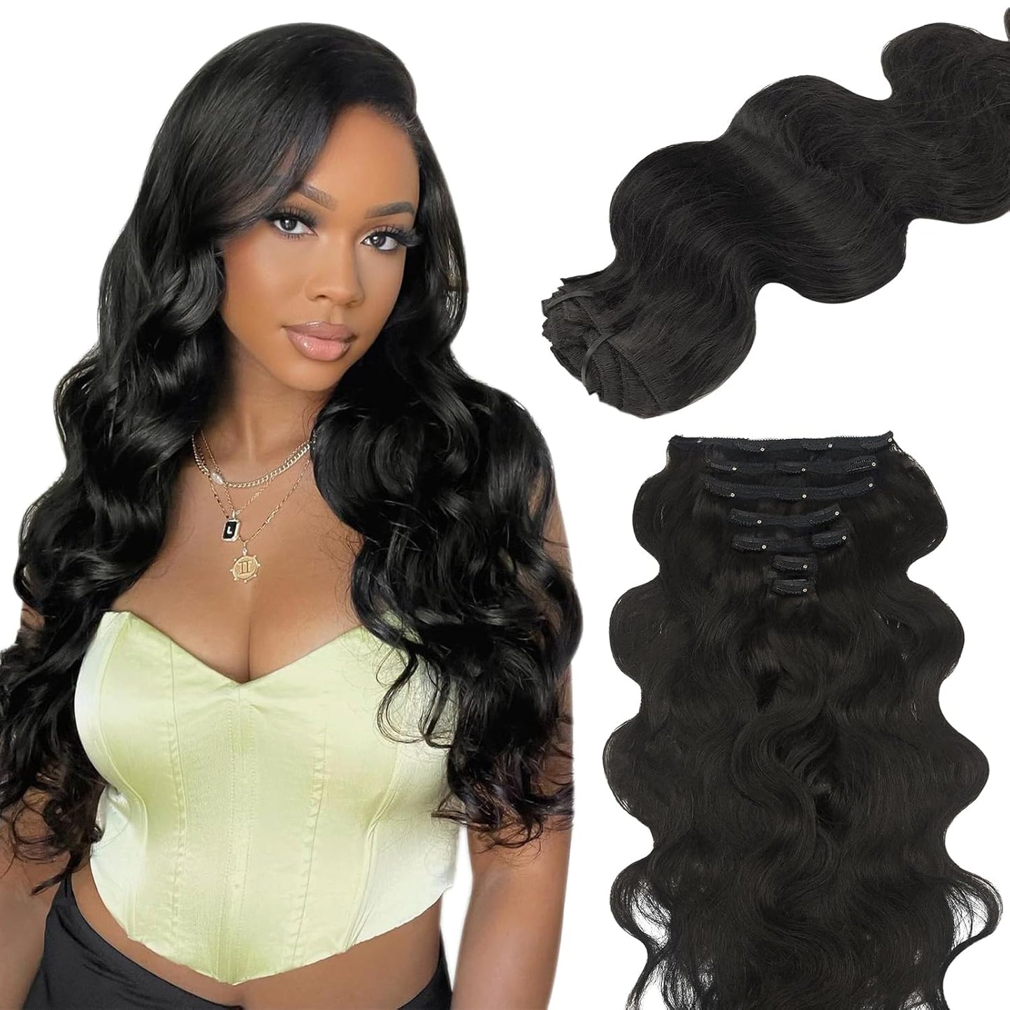 Affordable Lace Clip in Extensions Double Drawn Full To End Best Top Quality Human Hair