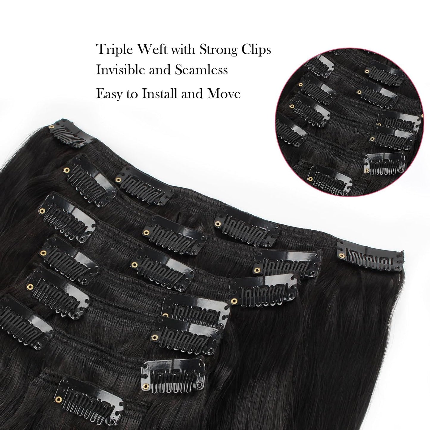 Affordable Classic Clip in Extensions Double Drawn Full To End Best Top Quality Human Hair