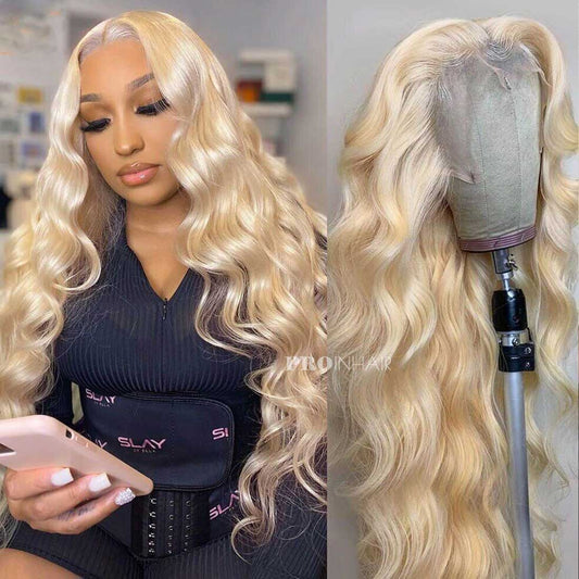 Adelaide Blonde #613 Body Wave Super Fino HD Peruca Renda Cabelo Humano Virgem