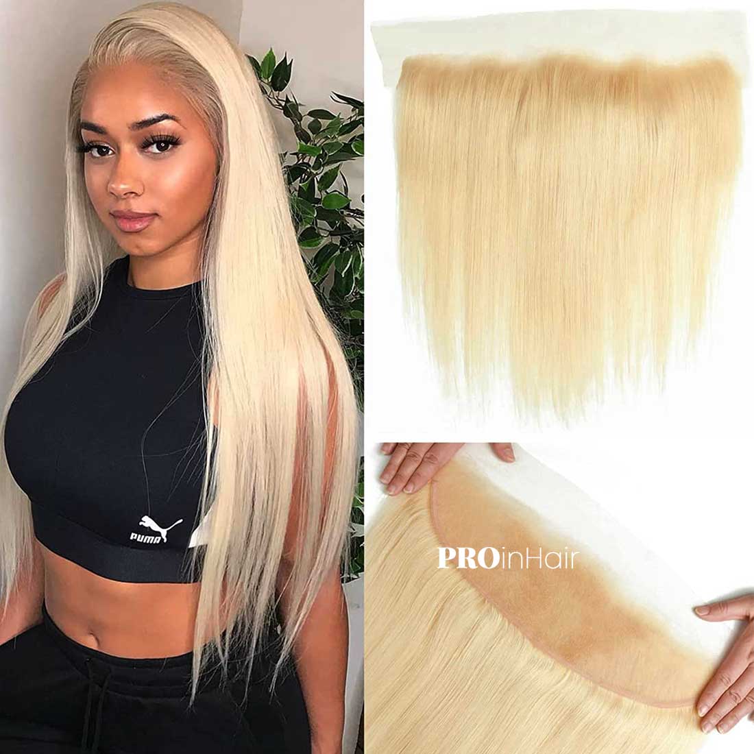 Affordable Blonde #613 Siky Straight 13X4 HD Frontal Virgin Human Hair Transparent Renda Frontal