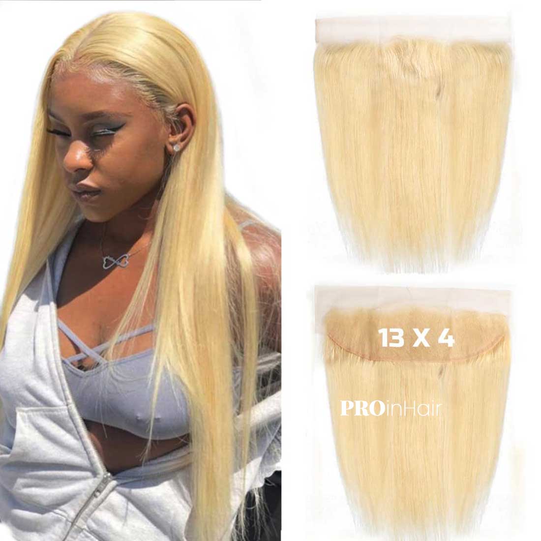 Affordable Blonde #613 Siky Straight 13X4 HD Frontal Virgin Human Hair Transparent Lace Frontal