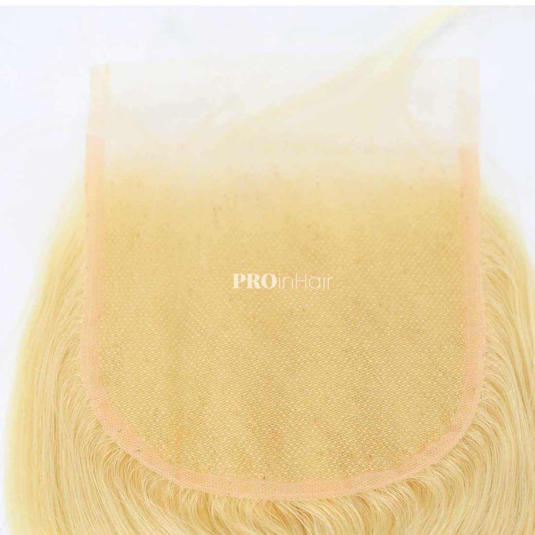 Affordable Blonde #613 Siky Straight 5X5 HD Fechamento Cabelo Humano Virgem Fechamento Transparente