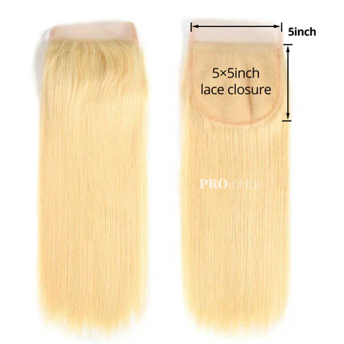 Affordable Blonde #613 Siky Straight 5X5 HD Closure Virgin Human Hair Transparent Closure