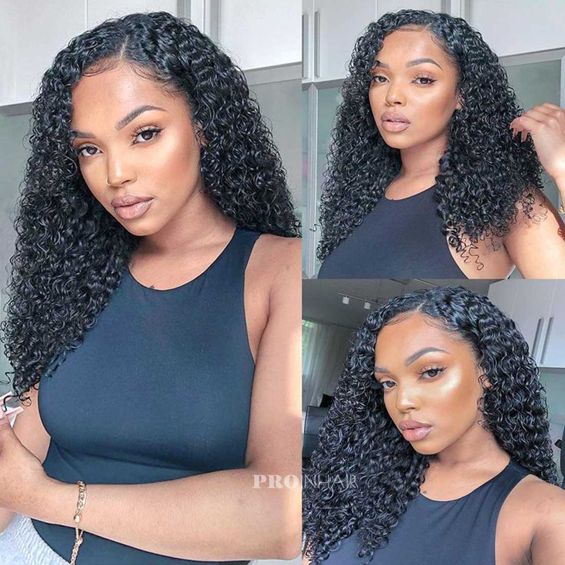 Ann Affordable Glueless 360 HD Lace Frontal Wig Natural Curly Transparent Lace Wig