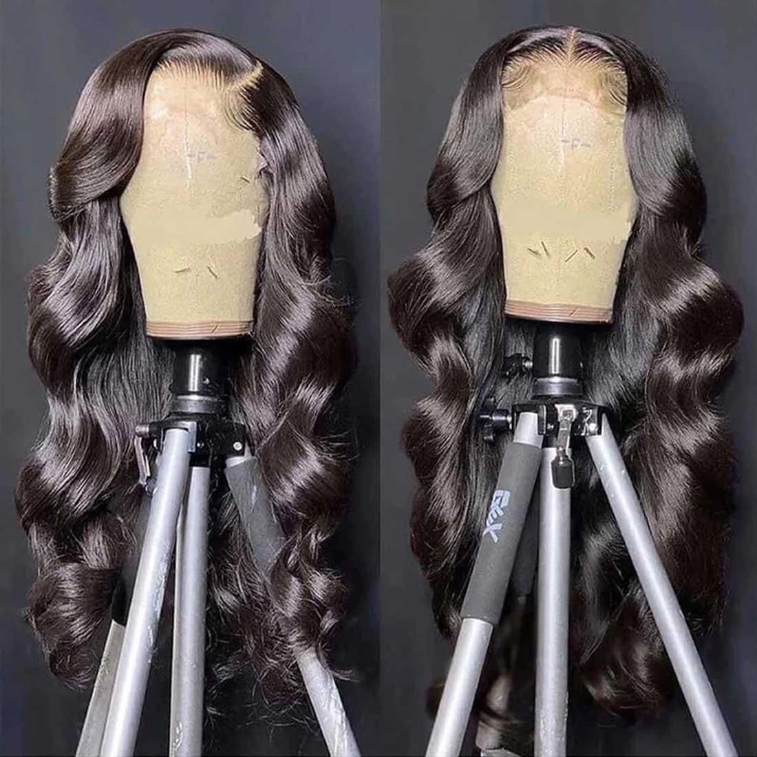 Armani Swiss Transparent Renda Frontal Peruca Body Wave Renda Branca Peruca Cabelo Cru