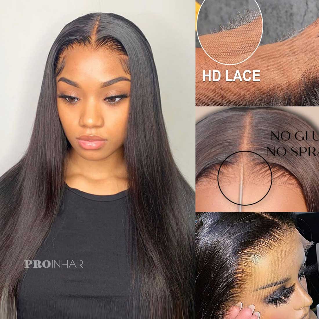 Ashley Real 13X6 Deep parting HD wig Silky Straight Glueless Wear and Go HD Wig