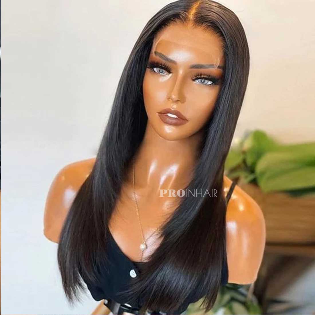 Audrey Glueless Melt All Skin HD Wig Long Layered Straight Wig Virgin Human Hair