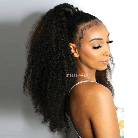 Chloe Kinky Curly Glueless 360 HD Lace Frontal Wig Transparent Lace Wig Iniciante