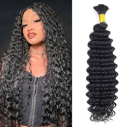 Deep Curly DIY BOHO Braids Human Hair Bulk Double Drawn Full To End Top Quality