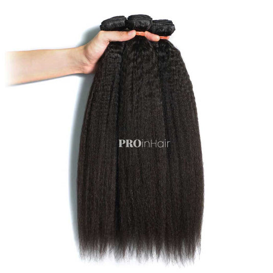 Tramas de cabelo puxadas duplas 3 pçs feixes retos crespos melhor cabelo humano virgem