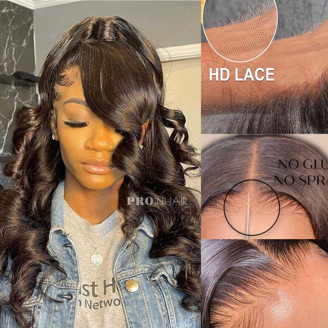 Elsa Glueless 360 HD Lace Frontal Wig Body Wave Transparent Lace Wig Virgin Hair