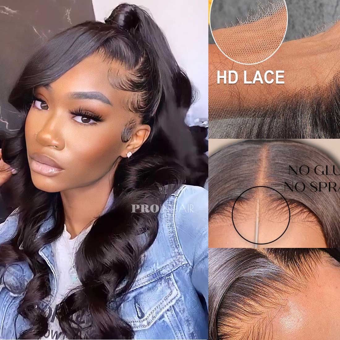 Elsa Glueless 360 HD Lace Frontal Wig Body Wave Transparent Lace Wig Virgin Hair