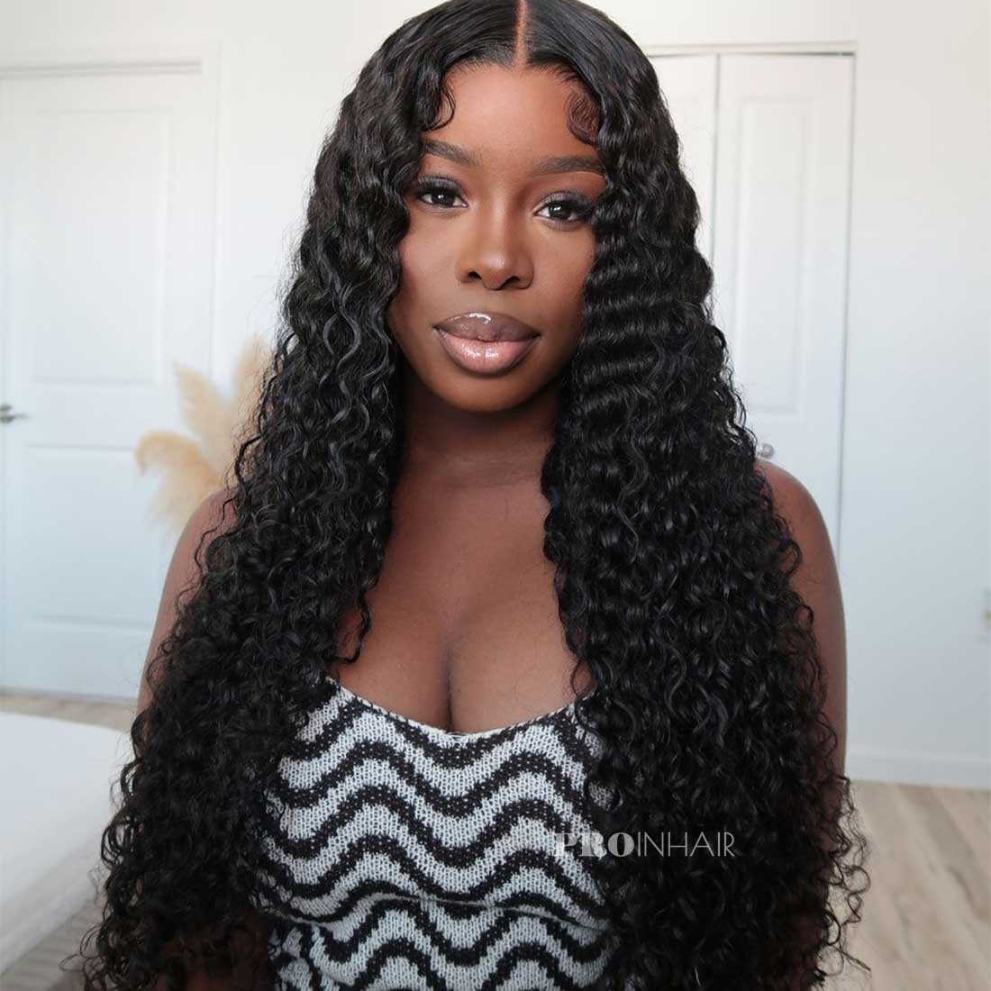 Emily Water Wave Glueless Melt All Skin HD Lace Front Wig Bleached Knots Pre Plucked Hairline