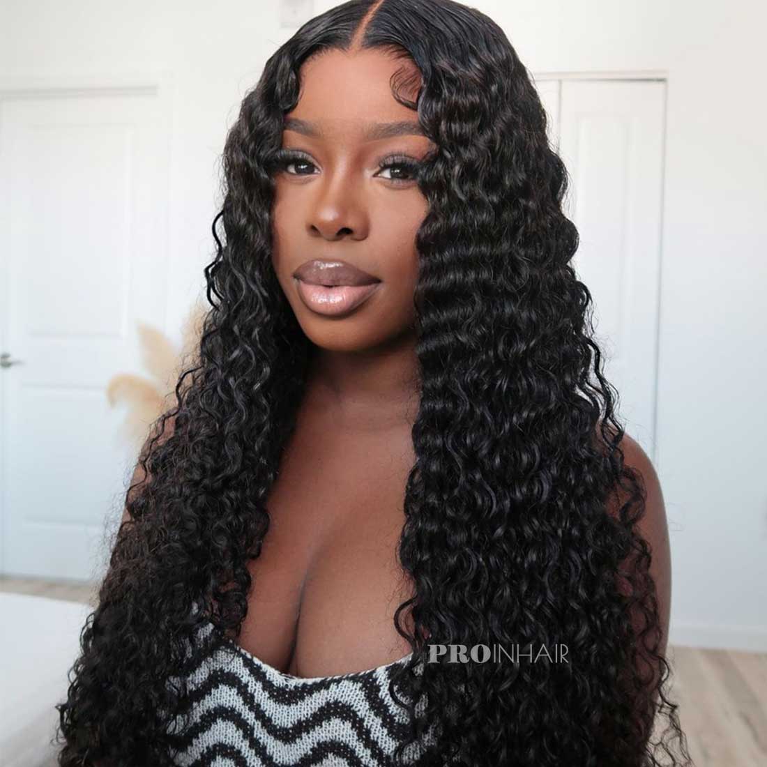 Emily Water Wave Glueless Melt All Skin HD Lace Front Wig Bleached Knots Pre Plucked Hairline