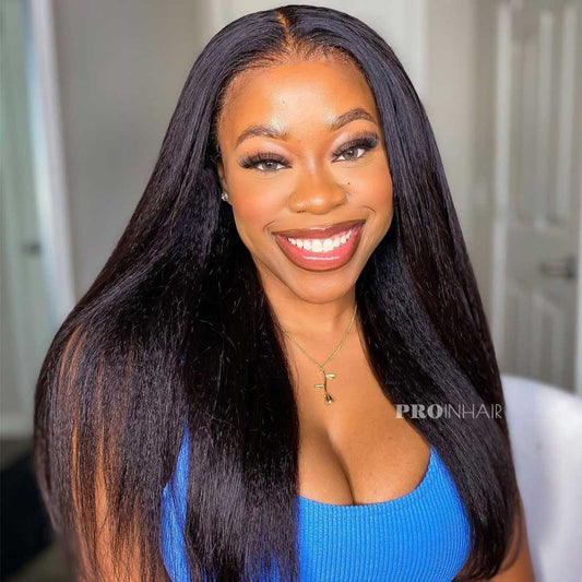 Fay Glueless Kinky Straight 5X5 Closure Wig Clean Bleached Knots Melt all Skin HD Wig