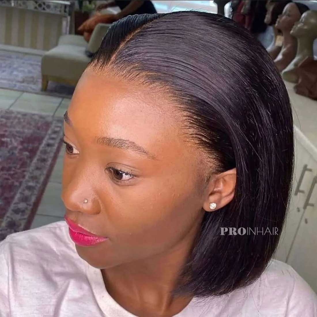 Fiona Classic Glueless Silky Straight Blunt Bob HD Lace Wig Bleached Knots Beginner Friendly