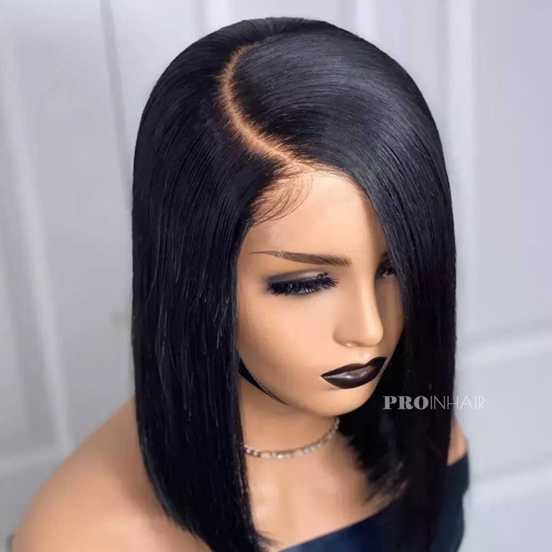 Fiona Classic Glueless Silky Straight Blunt Bob HD Lace Wig Bleached Knots Beginner Friendly