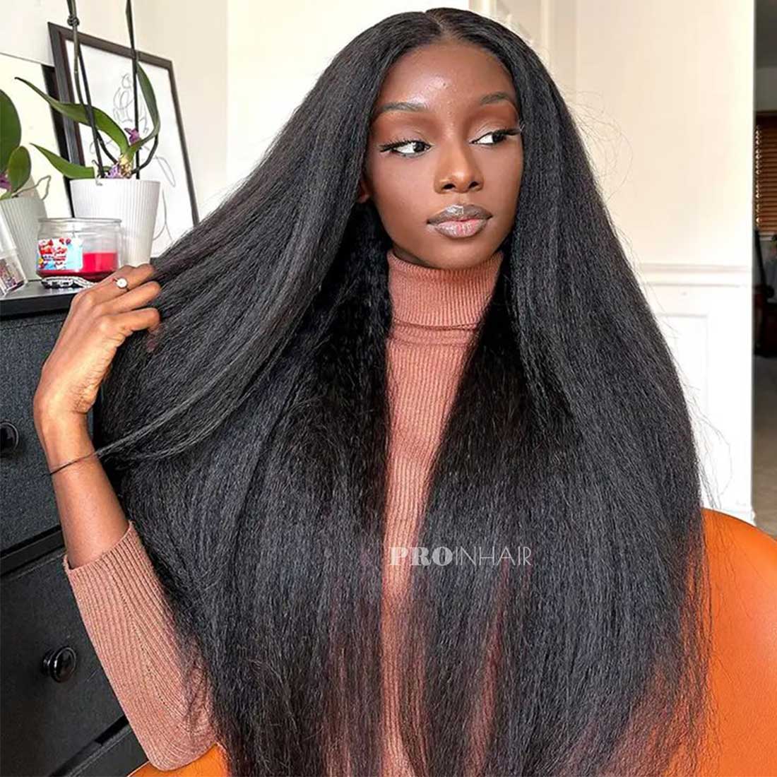 Joan Most Natural Kinky Straight Glueless Wear and Go Super Thin HD Lace Wig Raw Hair