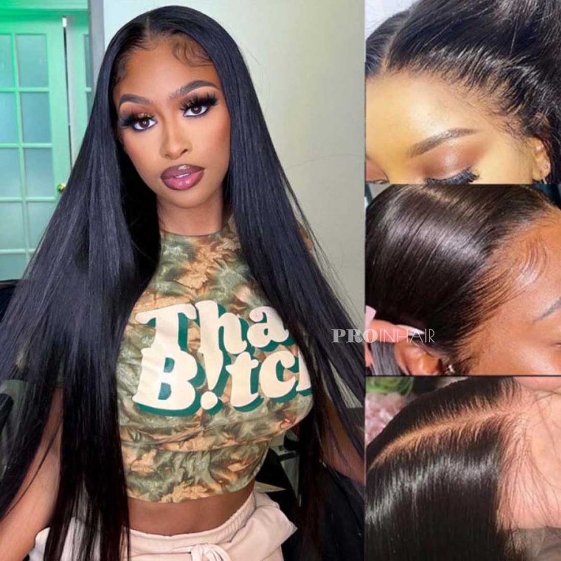 Kaia Glueless 360 HD Lace Frontal Wig Silky Straight Transparent Lace Wig Virgin Hair