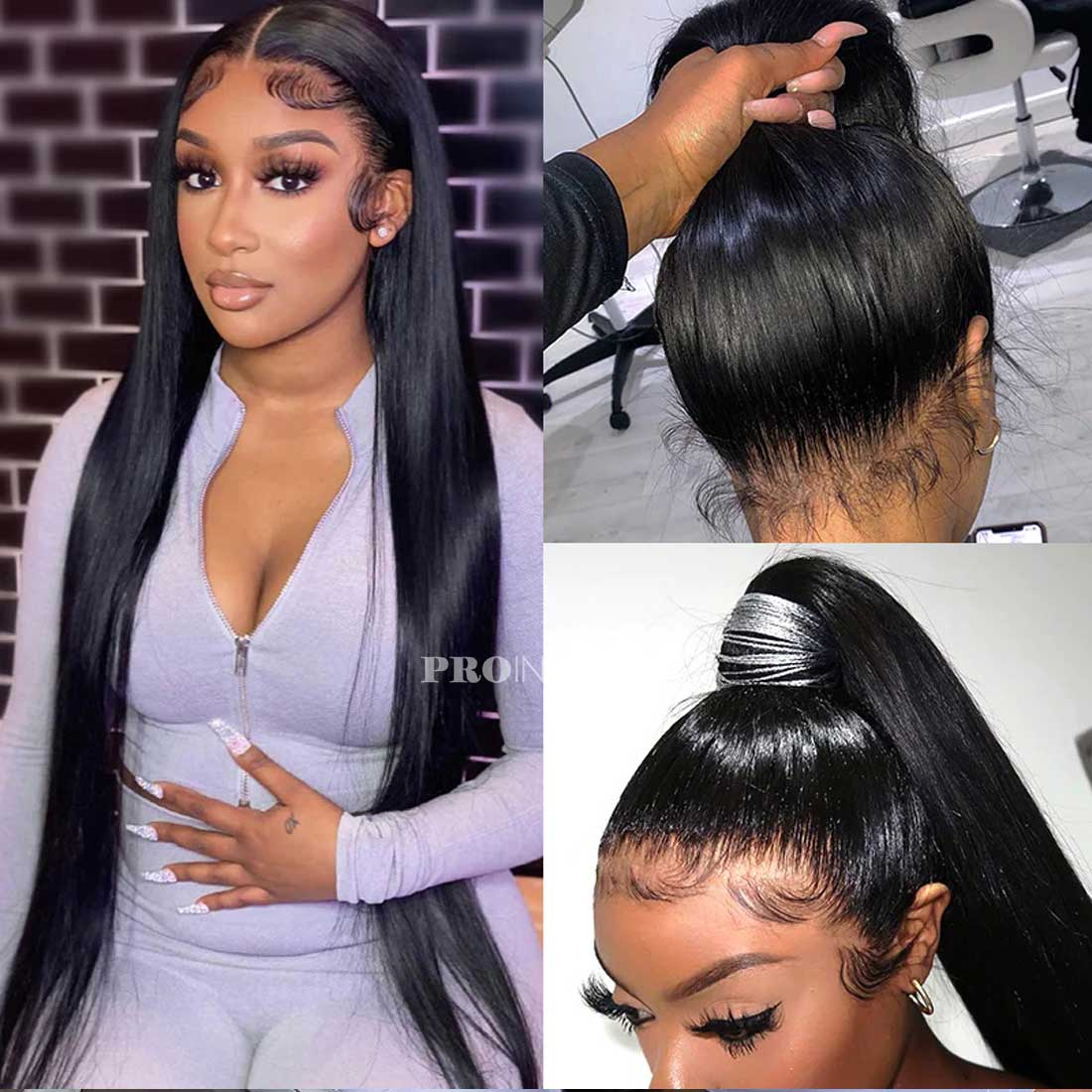 Kaia Glueless 360 HD Lace Frontal Wig Silky Straight Transparent Lace Wig Virgin Hair