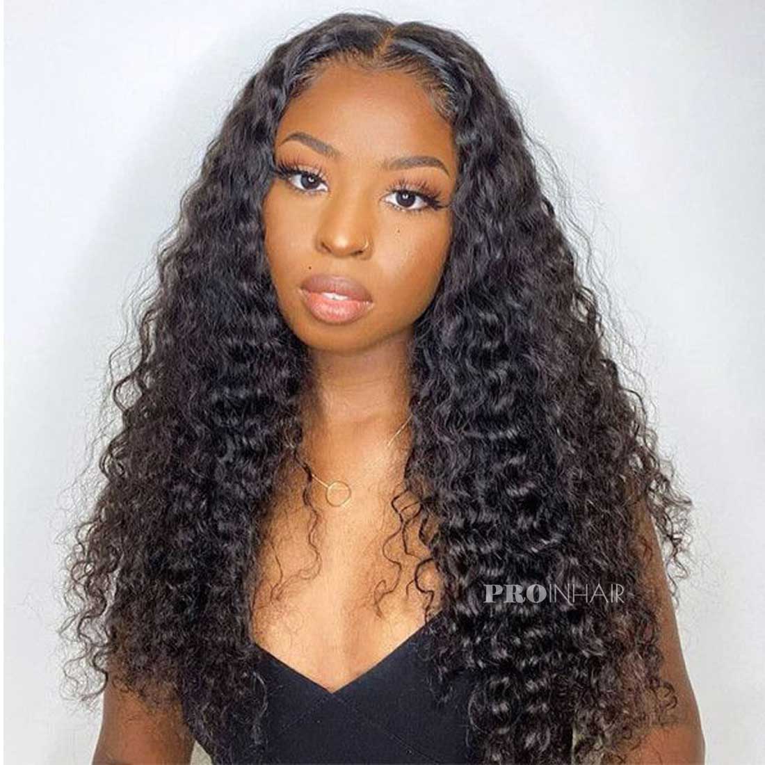 Marcia Deep Wave Sem cola Suíço Transparente/Branco Renda Peruca Frontal Renda Cabelo Humano Virgem