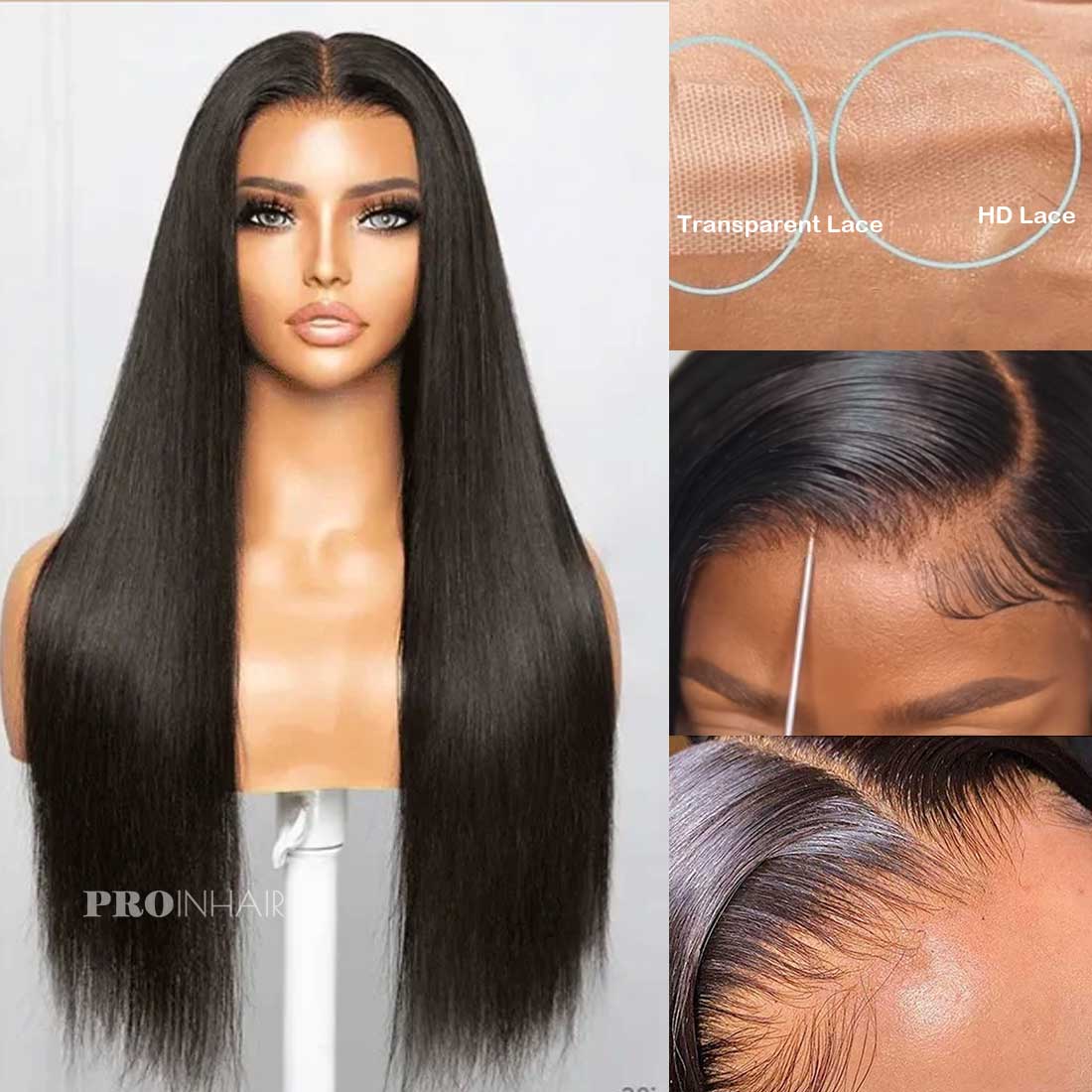 Mikaela Super Thin HD Lace 13X4 Full Frontal sem cola Wear and Go Silky Straight HD peruca virgem cabelo humano