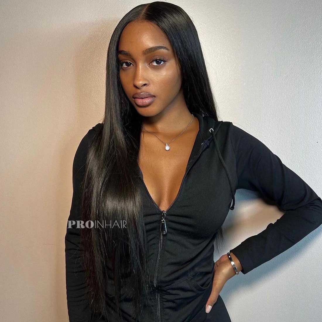 Mikaela Super Thin HD Lace 13X4 Full Frontal Glueless Wear and Go Silky Straight HD Wig Virgin Human Hair