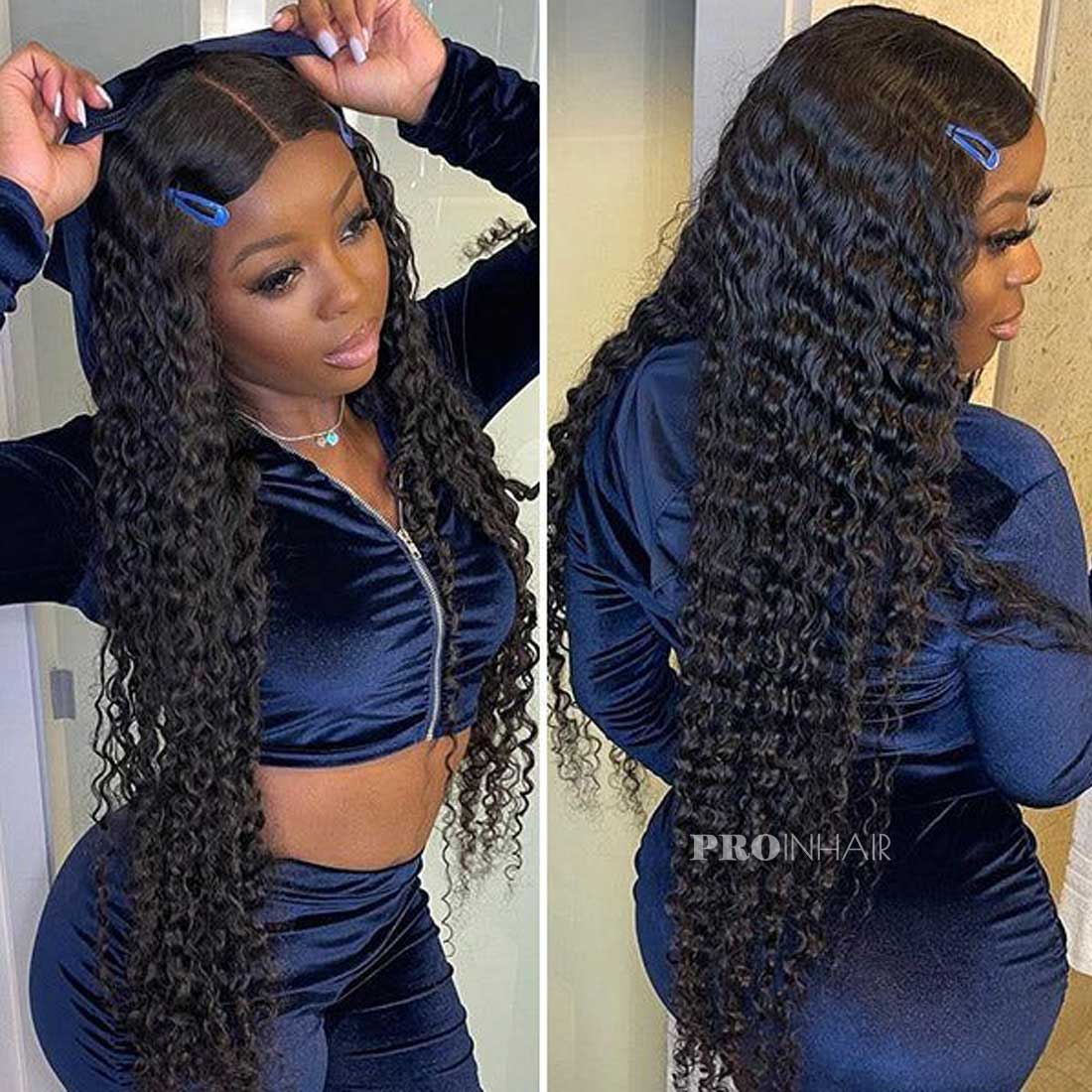 Mollie Glueless 13X4 Full Frontal Deep Wave HD Wig Raw Hair Bleached Knots HD Lace