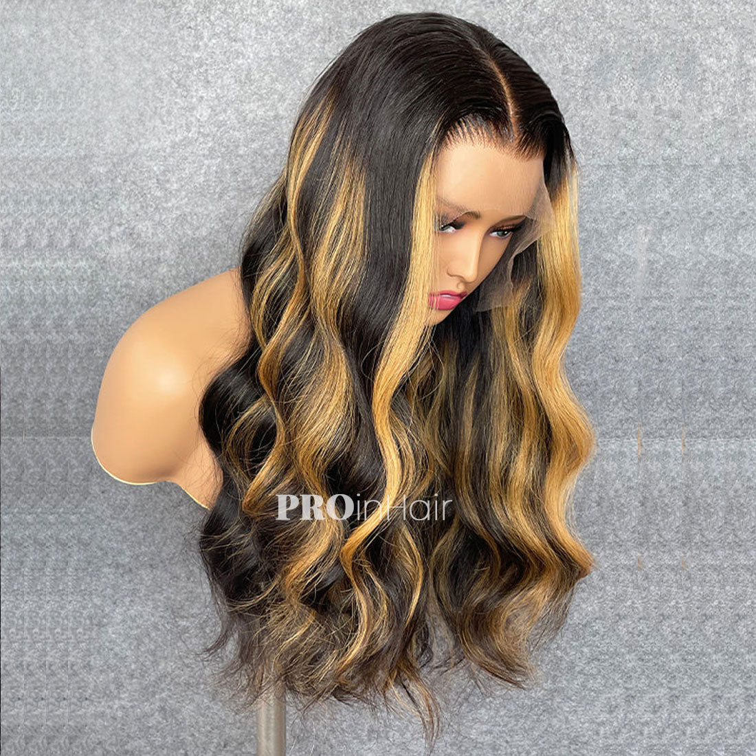 Hedy Super Natural Blonde Highlights  Wig Glueless Silky Straight Human Hair Wigs