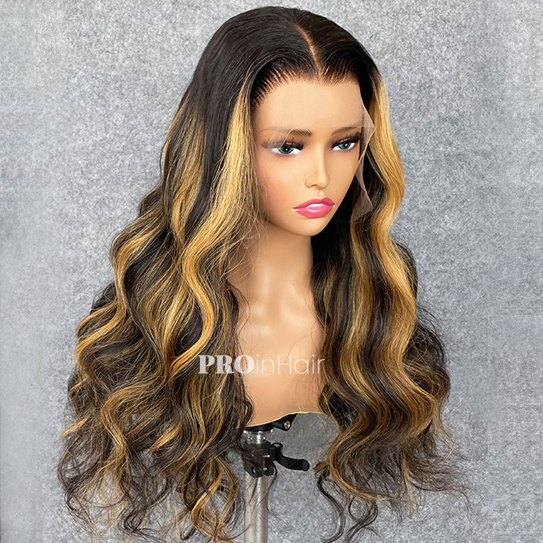 Hedy Super Natural Blonde Highlights  Wig Glueless Silky Straight Human Hair Wigs