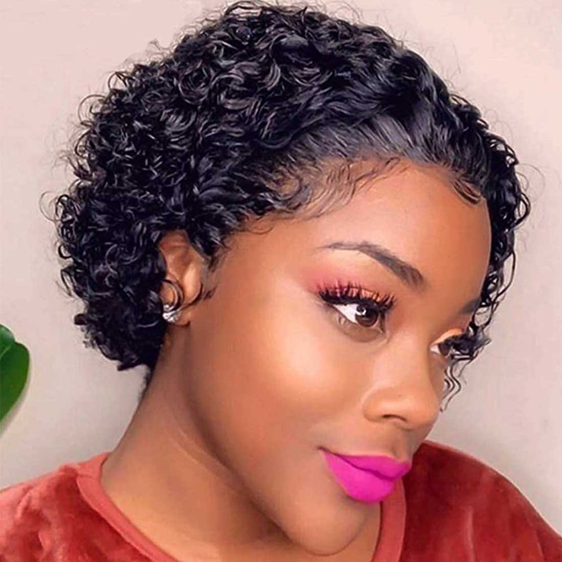 Pandora Sexy Pixie Curly HD Bob Lace Wig Short Lace Frontal Wig Gluless Wear and Go