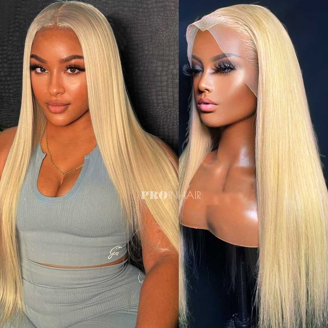 Phoebe Blonde #613 Silky Straight Transparent Lace Wig Virgin Human Hair Glueless Wig