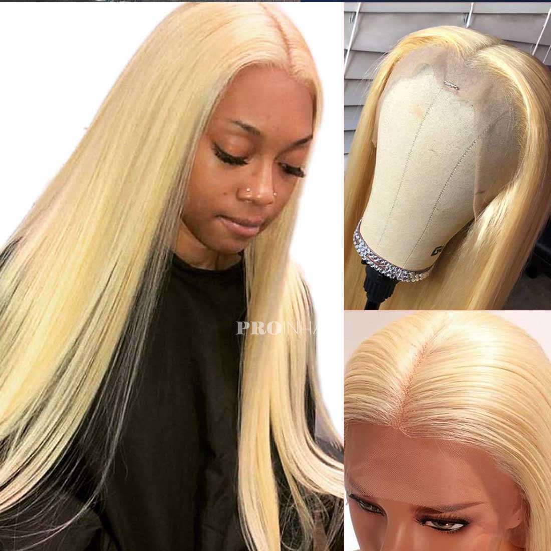 Phoebe Blonde #613 Silky Straight Transparent Lace Wig Virgin Human Hair Glueless Wig