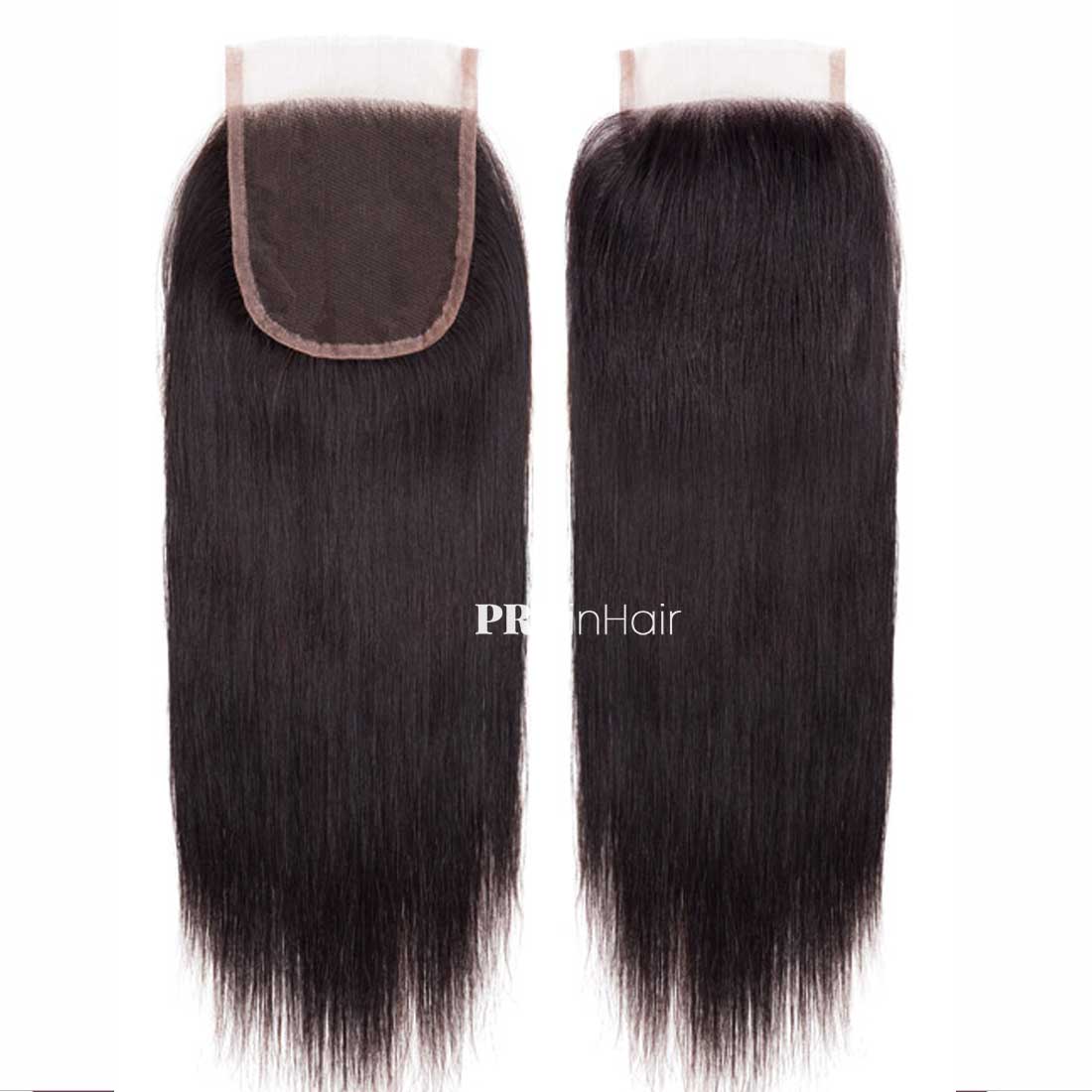 Pre Bleached 5X5 HD Closure Silky Straight Super Thin HD Closure Virgin Human Hair Pre Plucked Hairline