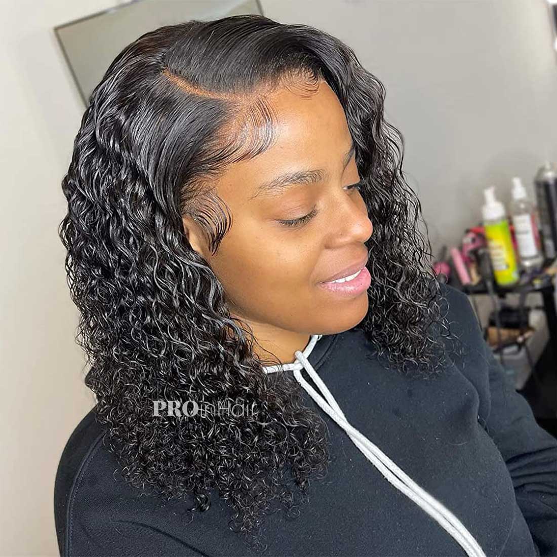 Rachel Afforable Glueless Water Wave Bob Super Thin HD Lace Wig Pre Plucked Beginner Friendly