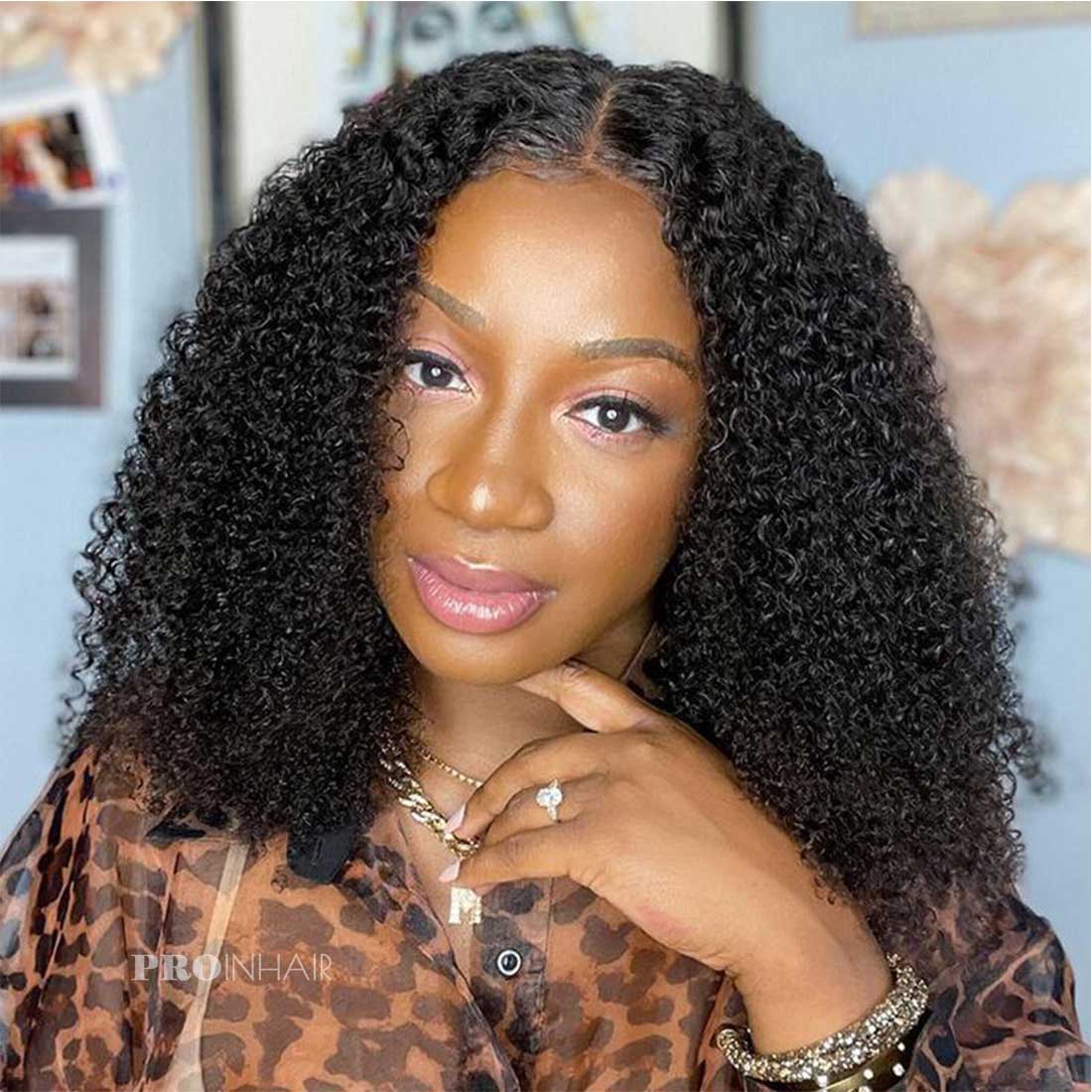 Regina Natural Deep Part Lace Frontal Kinky Curly Glueless Wear and Go HD Lace Wig