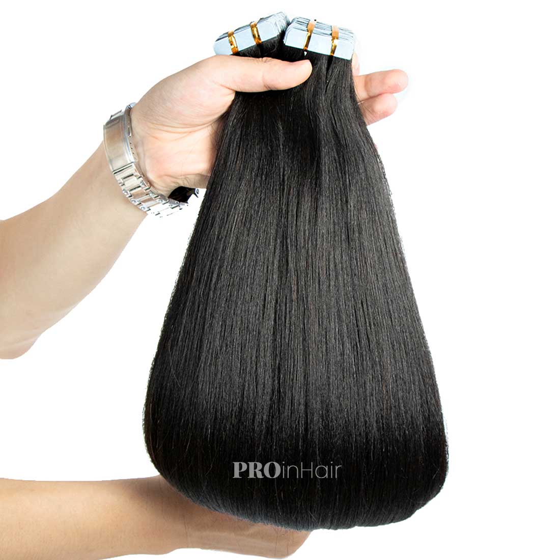 Seamless Yaki Straight Tape in Hair Extensions Best Virgin Human Hair