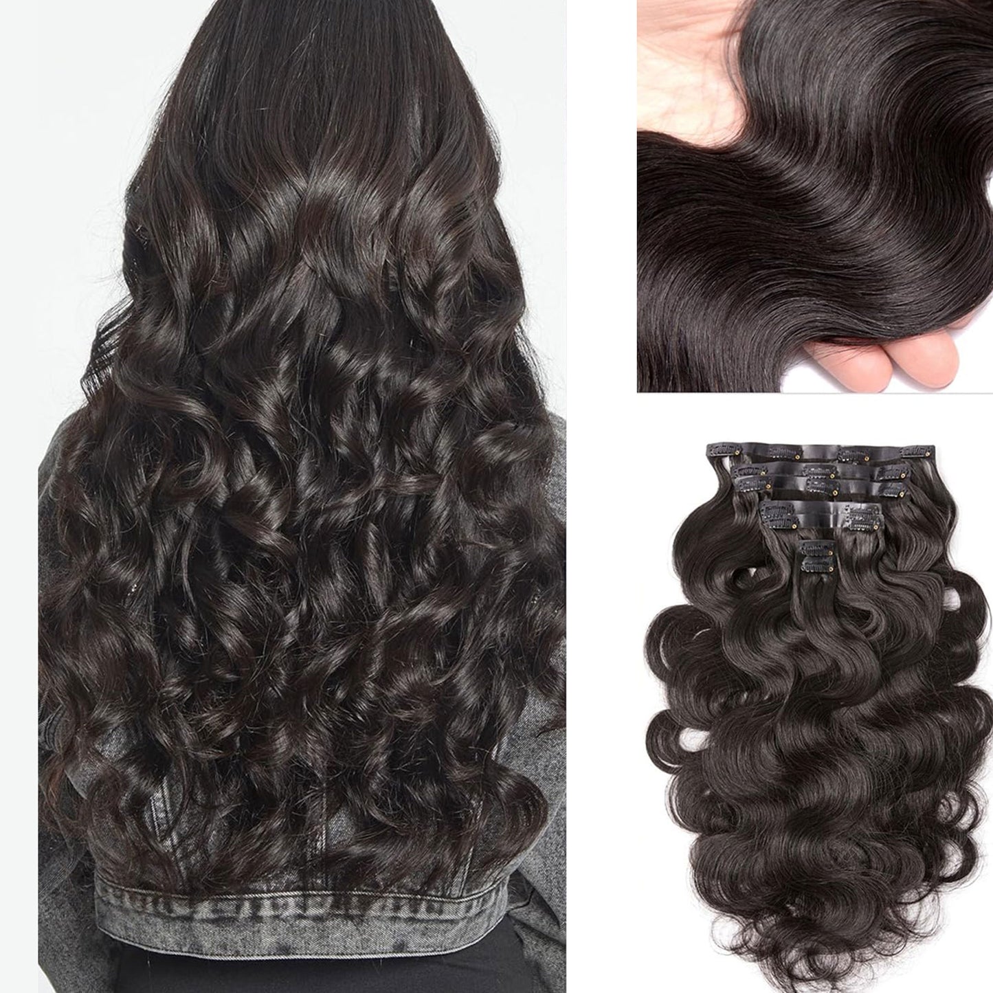 Seamless Clip in Extensions Double Drawn Full To End Best Top Quality Human Hair