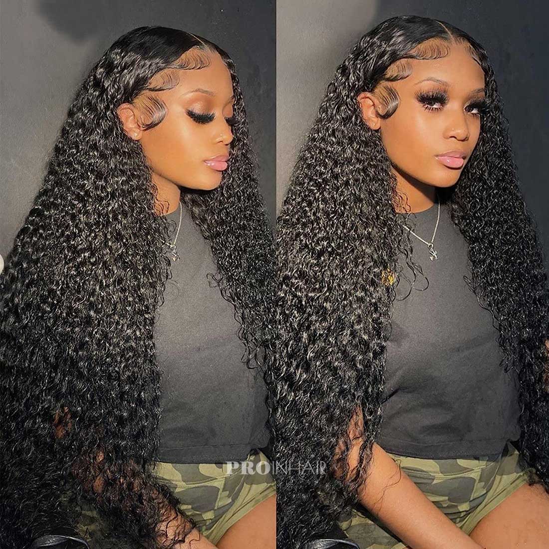 Tammy Affordable Glueless 360 HD Lace Frontal Wig Water Wave Transparent White Lace Wig