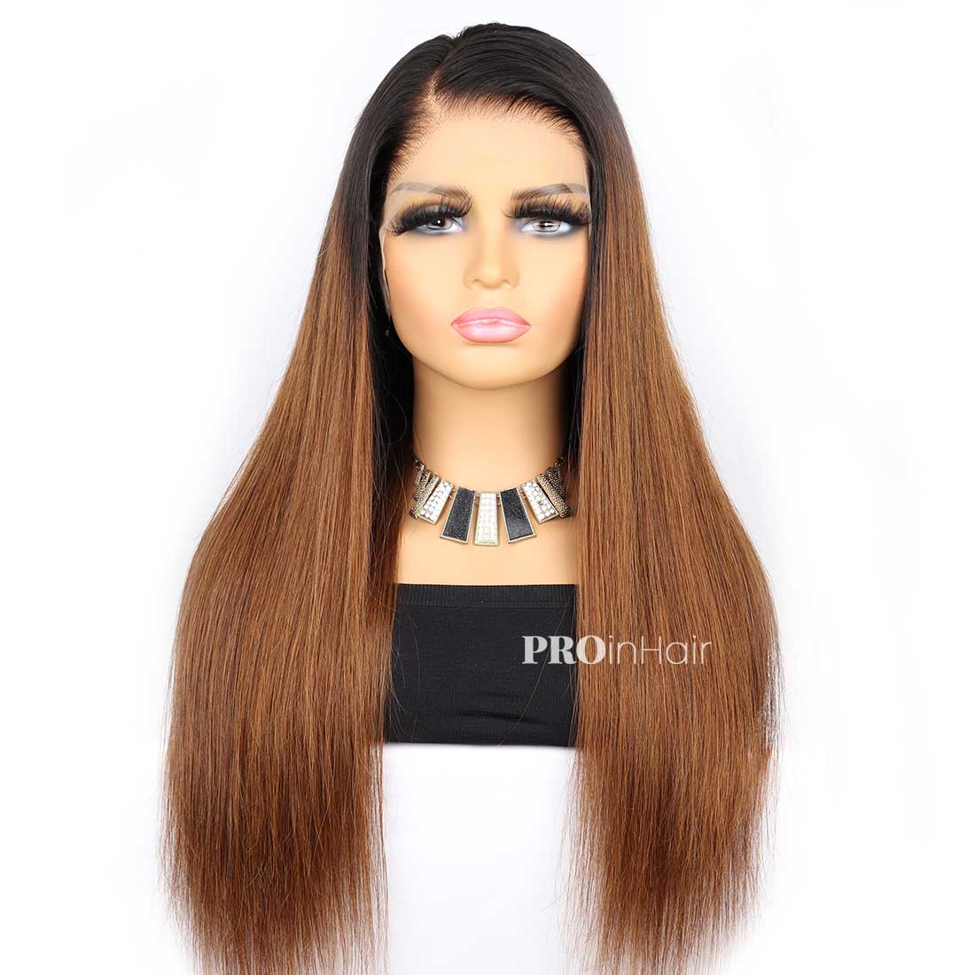 Tina Ombre Brown HD Wig Glueless Silky Straight Super Fine HD lace wig Beginner Friendly