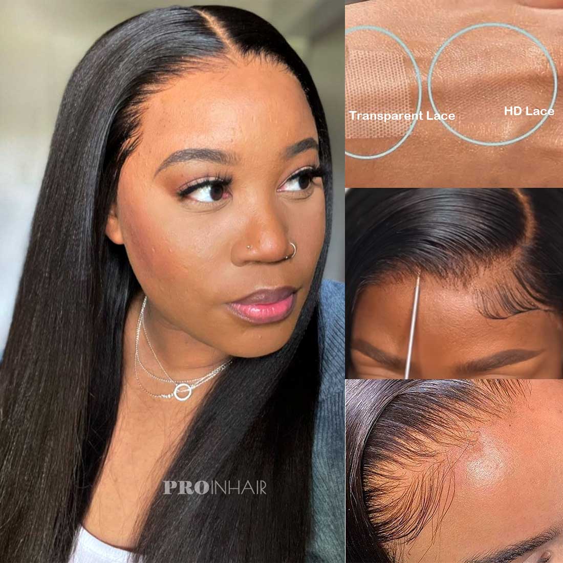 Vicky Glueless HD Lace Wig African American Relaxed Yaki Straight 13X4 Lace Frontal Wig