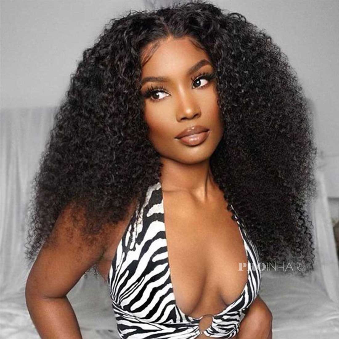 Whitney Glueless Swiss Transparent Lace Frontal Wig Kinky Curly White Lace Wig Human Hair