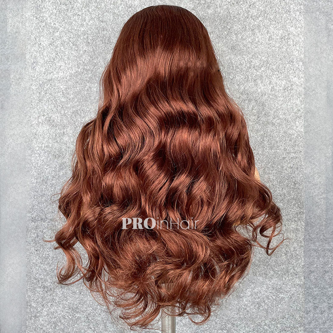 Amani Reddish Brown Lace Wig Sexy Wavy Human Hair Wigs Pre Plucked Hairline